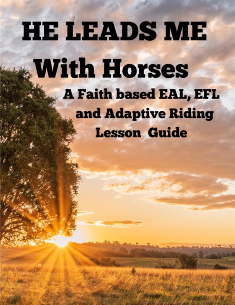 Cover of He Leads Me With Horses: A Faith Based EAL, EFL and Adaptive Riding Lesson Guide by Kellie Cunningham Sipos